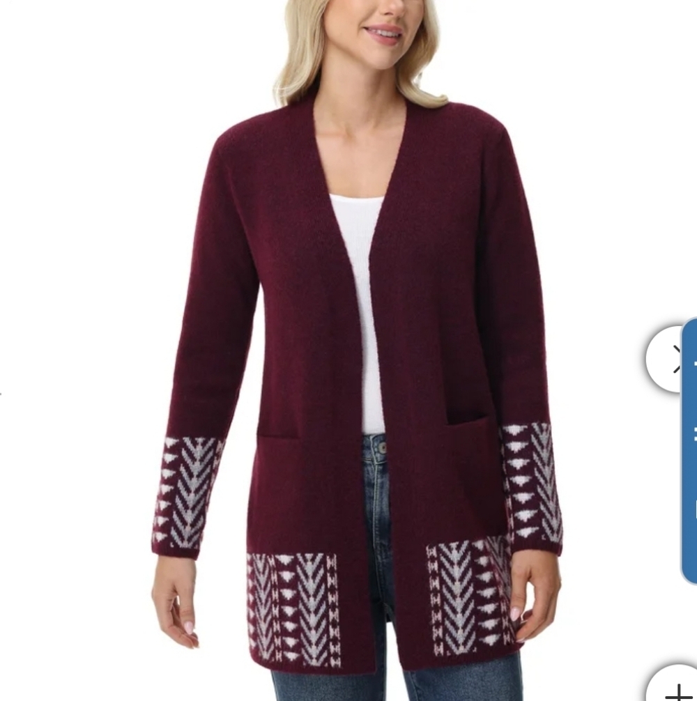 Women's Frye Patterned Cardigan - Red - XL